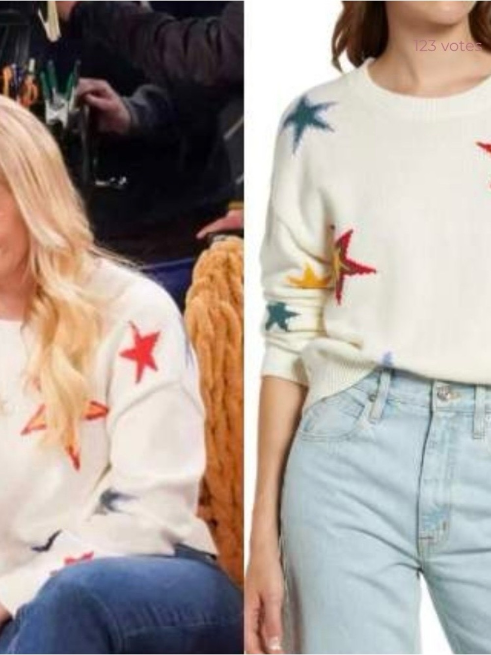 Rails Star-Pattern Crewneck Sweater - White
